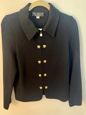 Vintage  St. John collection Marie Gray/ Santana knit blazer🖤